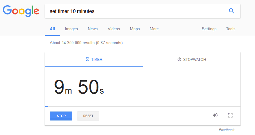Google set timer