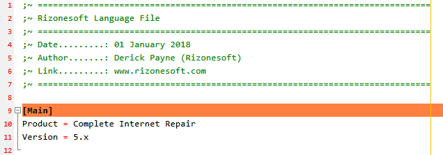 Rizonesoft language file header main